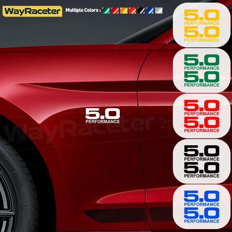 2 Pz Porta Lato Parafango Ala Adesivo Coyote 5.0 Prestazioni Grafica Decalcomania In Vinile Per Ford Mustang Shelby Gt Accessori