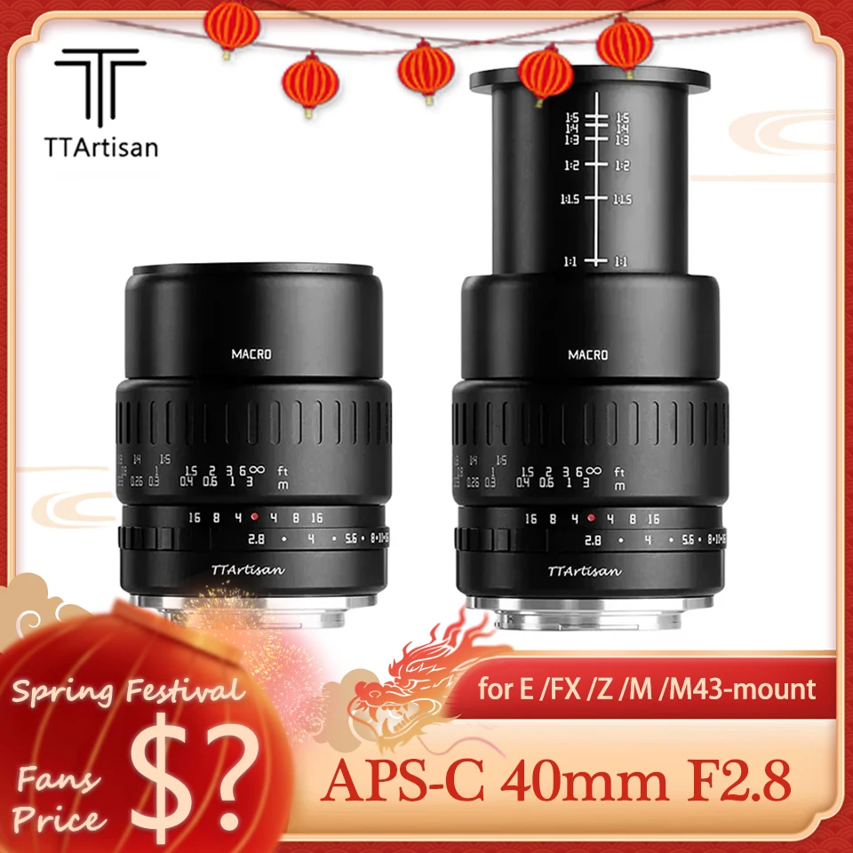 Ttartisan Aps-C 40Mm F2.8 Macro Lens Per Insetti Gioielli Ritratto Still-Life Compatibile Con Sony A6000 Nikon Z6 Canon M5