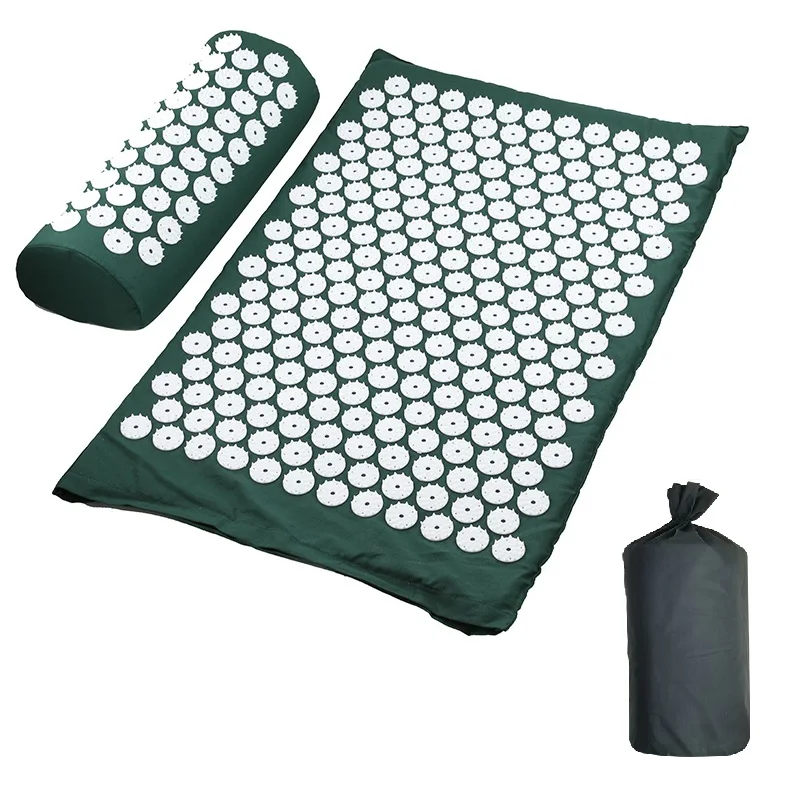 Yoga Massage Mat Acupressure Mat Back Neck Needle Acupuncture Pad Pillow Set Kuznetsov Applicator Spike Massager Cushion