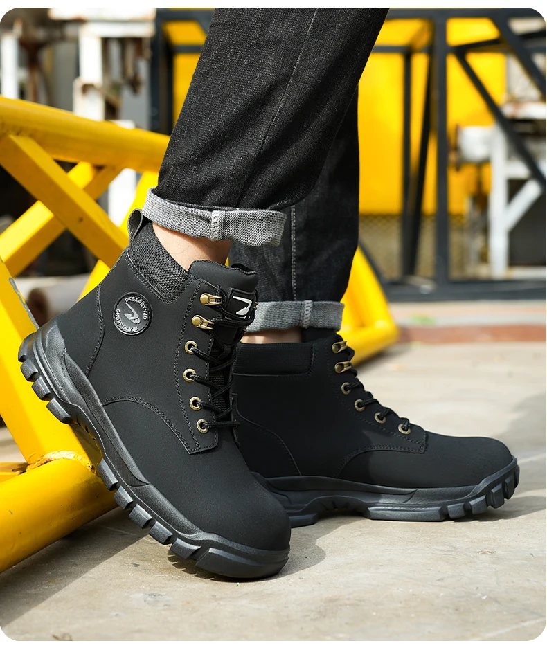 Waterproof Work Safety Shoes Men Boots Anti-smash Sneakers Steel Toe Electric Welding Boots Indestructible Male Footwear