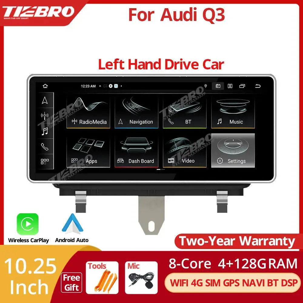 

Автомагнитола TIEBRO 10,25 ''Android 12 для Audi Q3 2013-2018 мультимедийный плеер GPS-навигация стерео CarPlay сенсорный экран головное устройство