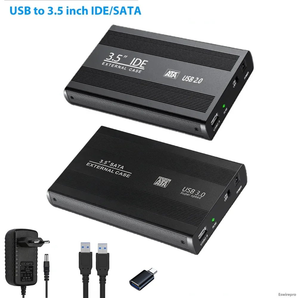 Adattatore Da Usb 3.0 2.0 A Sata Ide Da 3.5 Pollici Disco Rigido Ssd Custodia In Metallo Custodia Hdd Adattatore Per Scatola In Alluminio Per Disco Ri