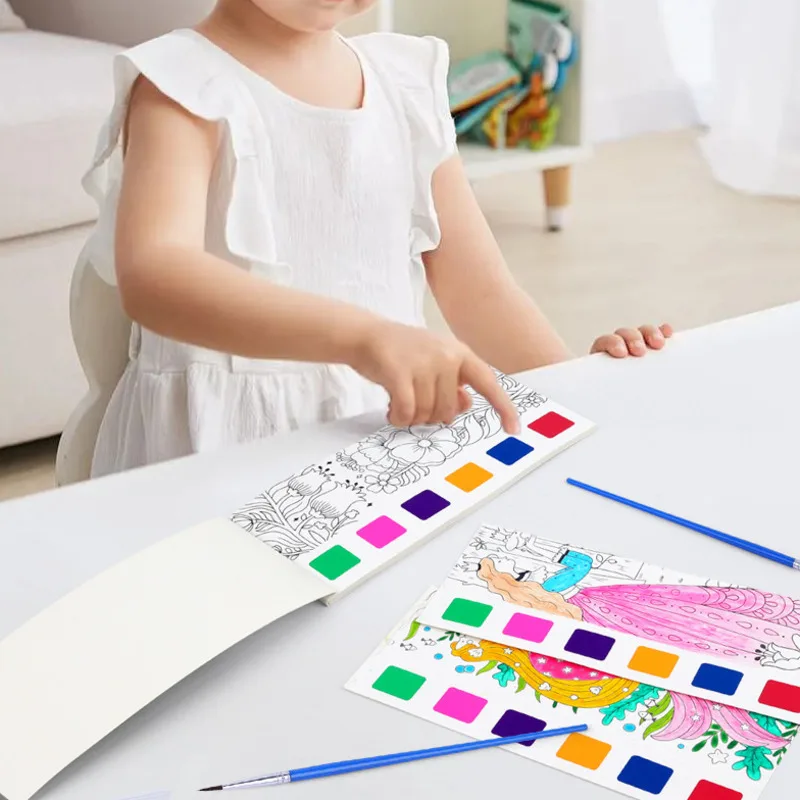 Kids Portable Watercolor Kit Coloring Toy For Boy Girl Picture Coloring  Drawing Toy Water Color Paint Set For Children Beginners - AliExpress