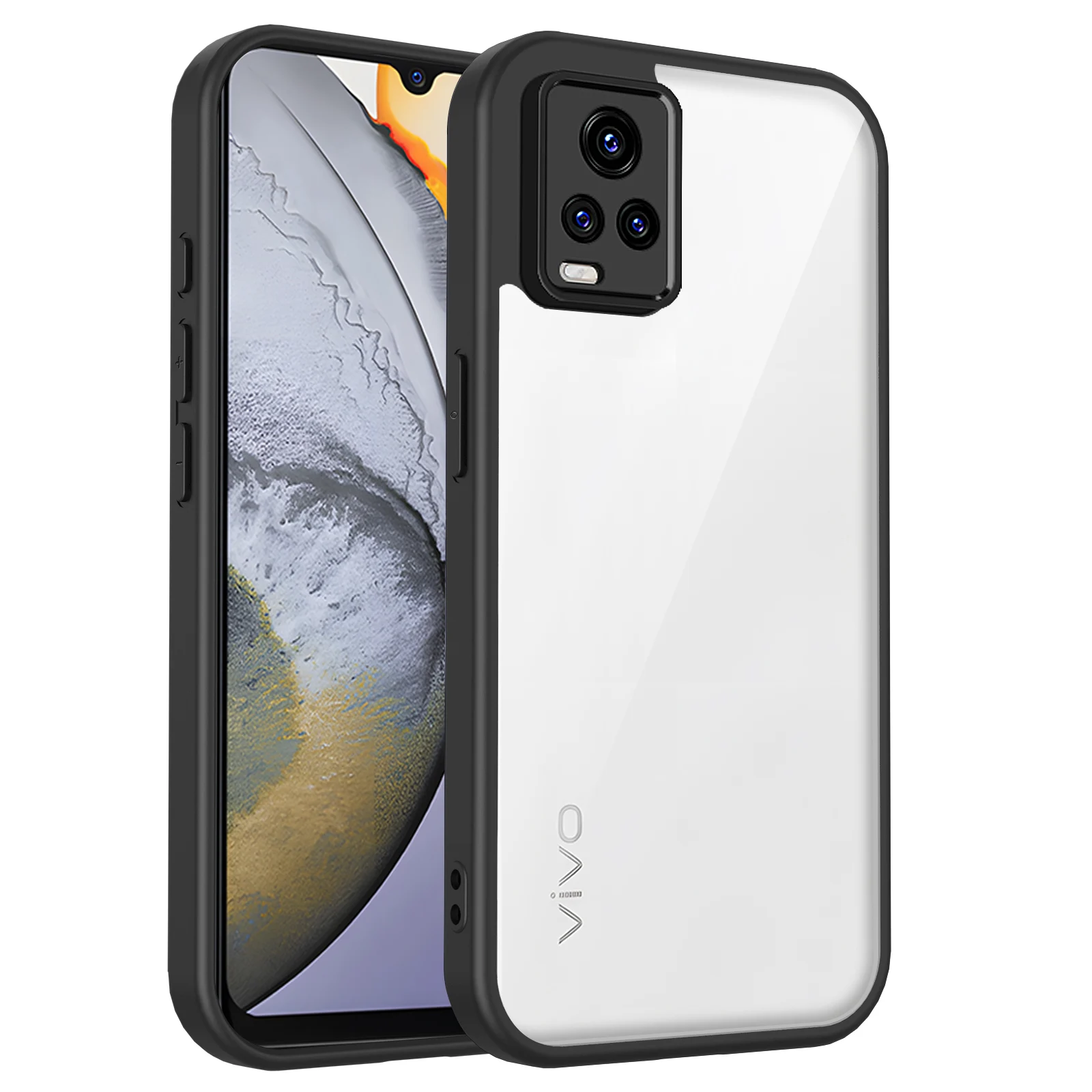 Clear Matte Silicon Bumper Back Cover with Air Cushion Protection