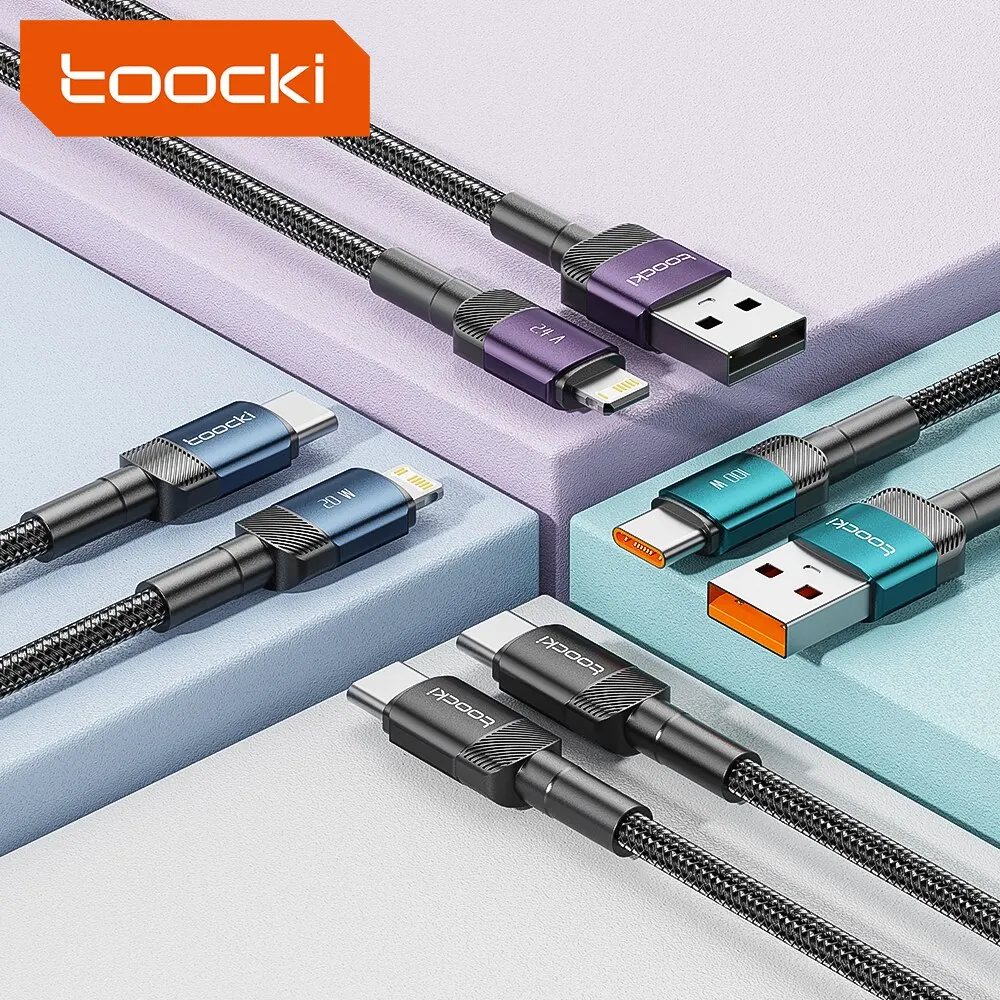 Toocki Fast Charging USB Type C Cable - Durable Charger Cord, Available in 1m and 2m Lengths
