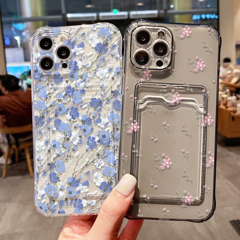 Floral Wallet Phone Case with Card Holder and Protective Cover