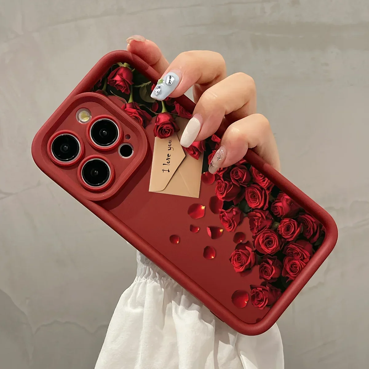 Rose Flower Love Letter iPhone 11 12 13 14 15 16 17PROMAX Ultra Silicone