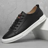 New Mens Casual Leather Antiskid Sneakers Waterproof Vulcanized Shoes Men Comforthable Sneakers Casual Shoes Plus Size 38-44 1