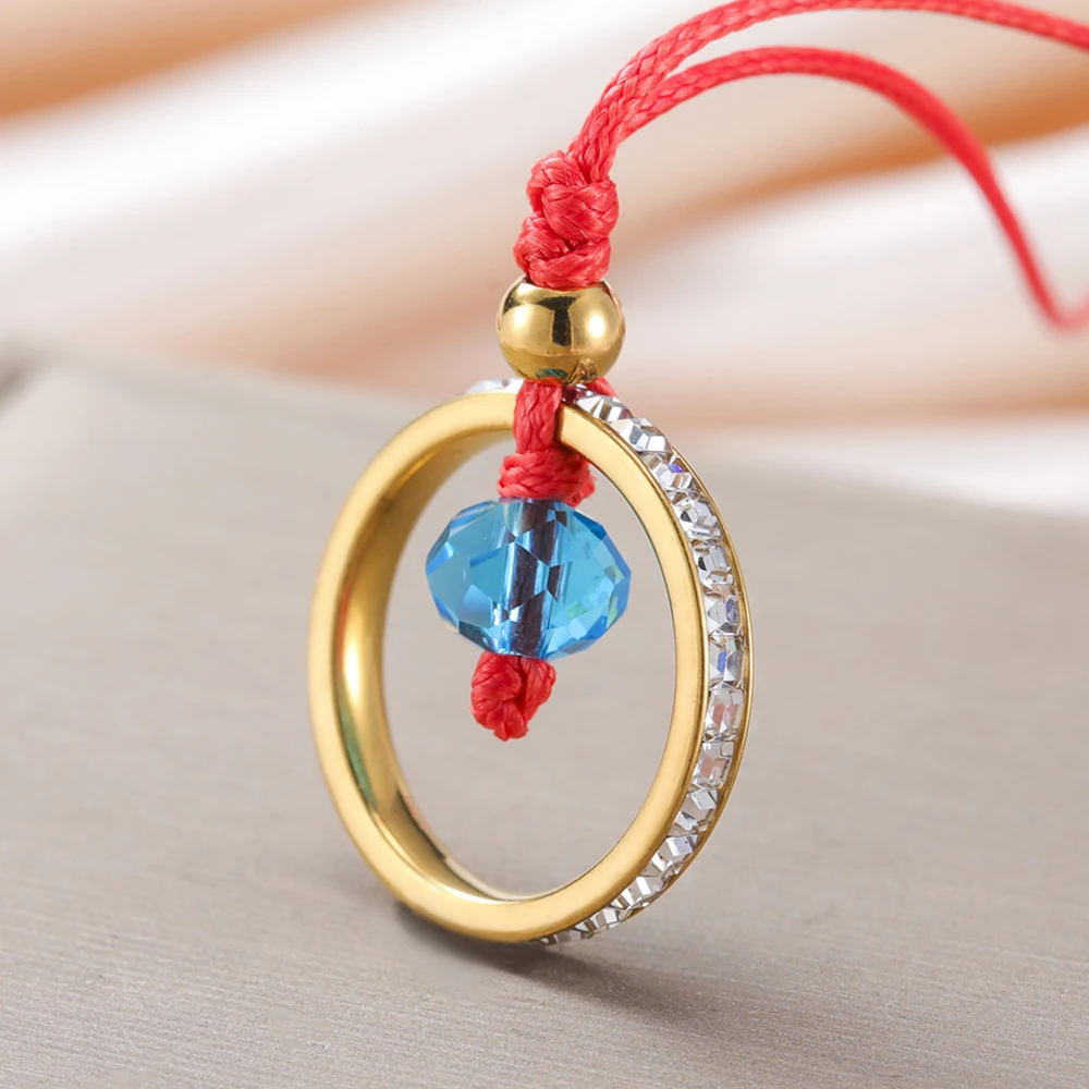Dawapara Minimalistische Geburtsstein-Kreis-Halskette, viel Glück, heilende Energie, Kristall-Charm, verstellbare Kette, Edelstahl-Schmuck – Detail 17