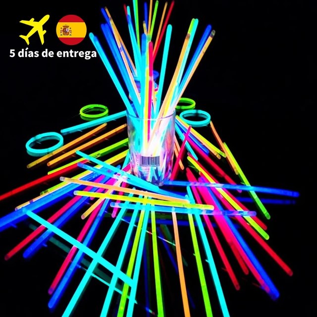 Barras de luz fluorescente para fiestas, collares de neón para pulseras, barras  luminosas de colores brillantes para bodas - AliExpress