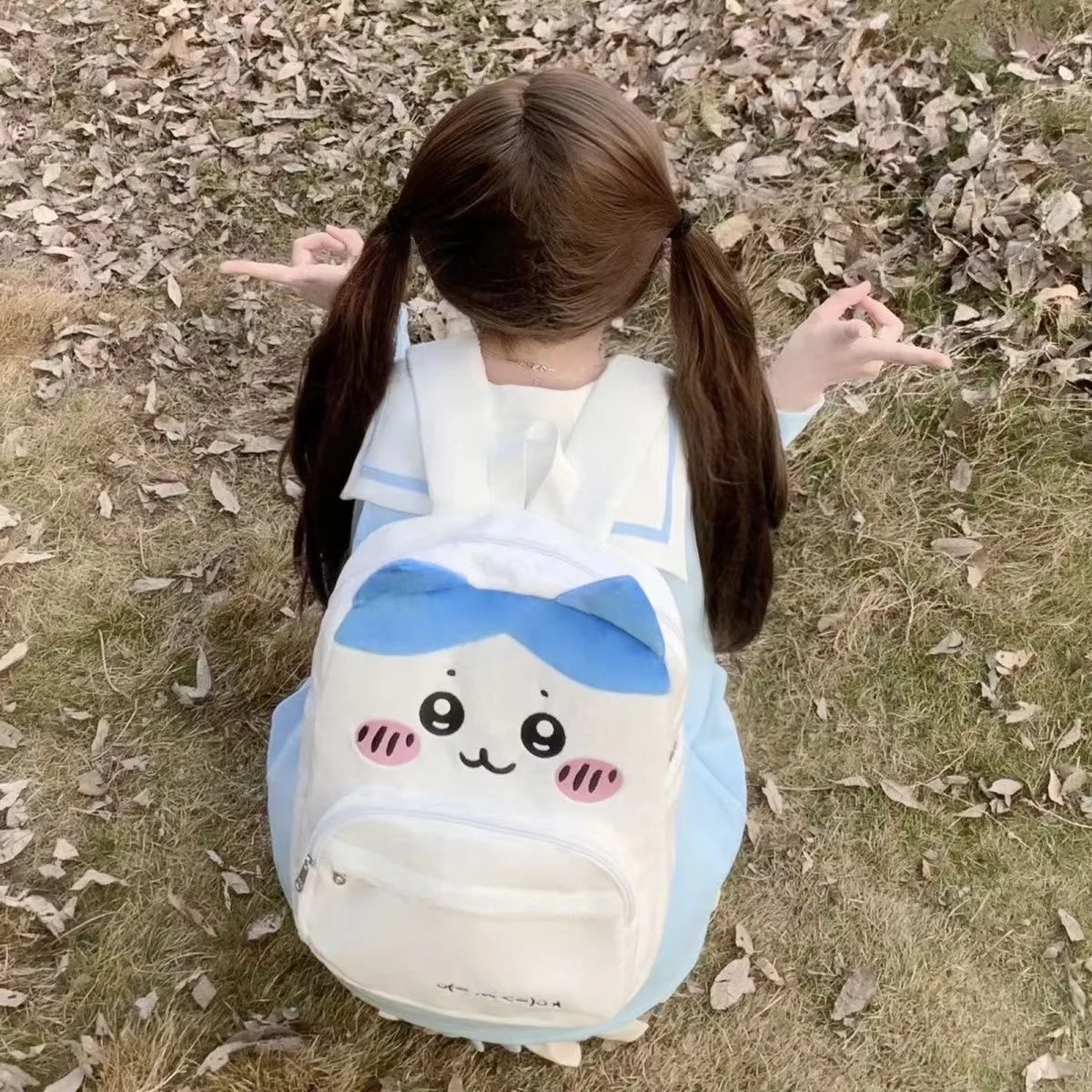 

Kawaii плюшевая сумка японское новое аниме Chiikawas плюшевая сумка через плечо большой емкости рюкзак для девочек школьная сумка подарки на день рождения