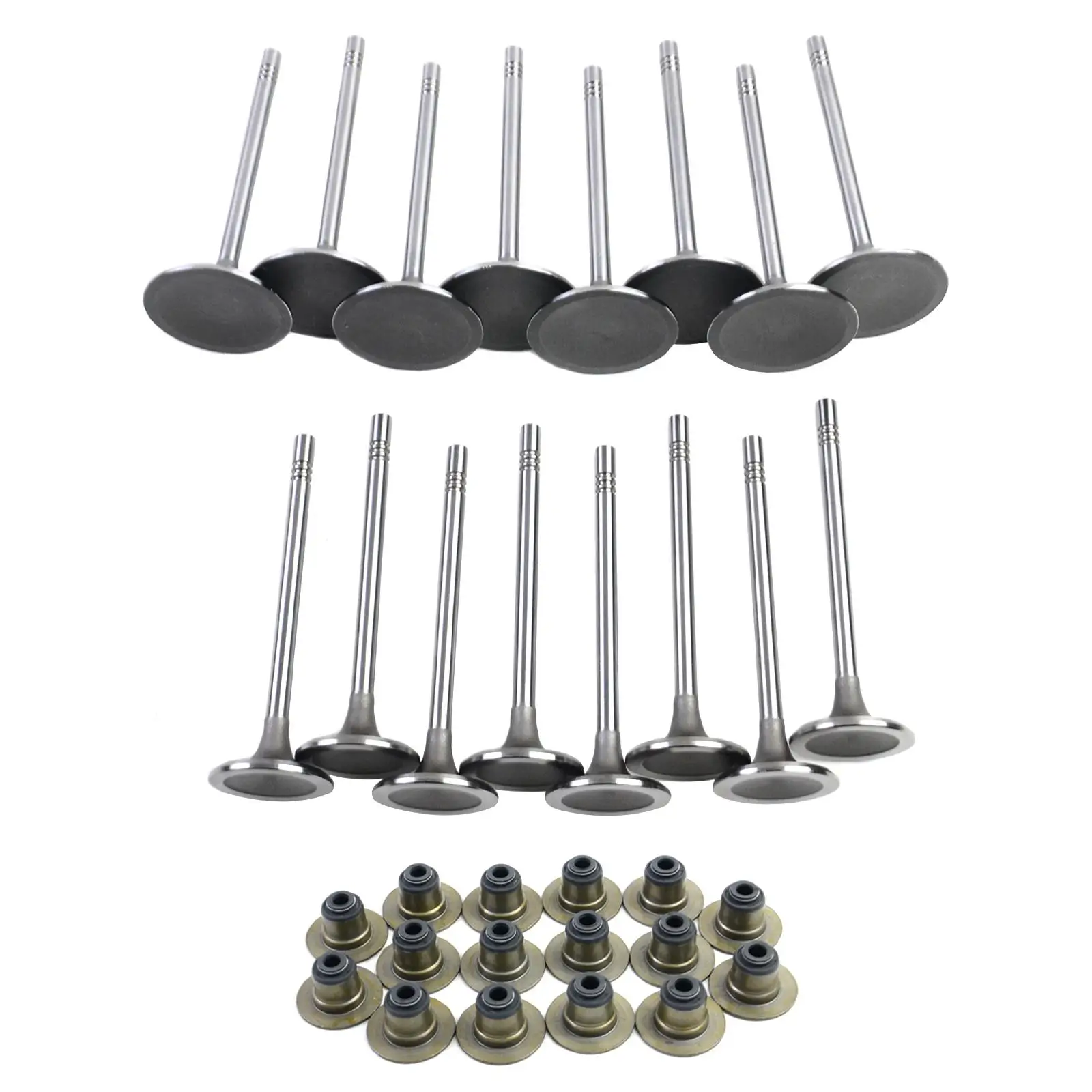 

AP01 Intake Exhaust Valves + Valve Seals Without High Output For Dodge Durango Jeep Grand Cherokee Commander 53020748 53020747AB