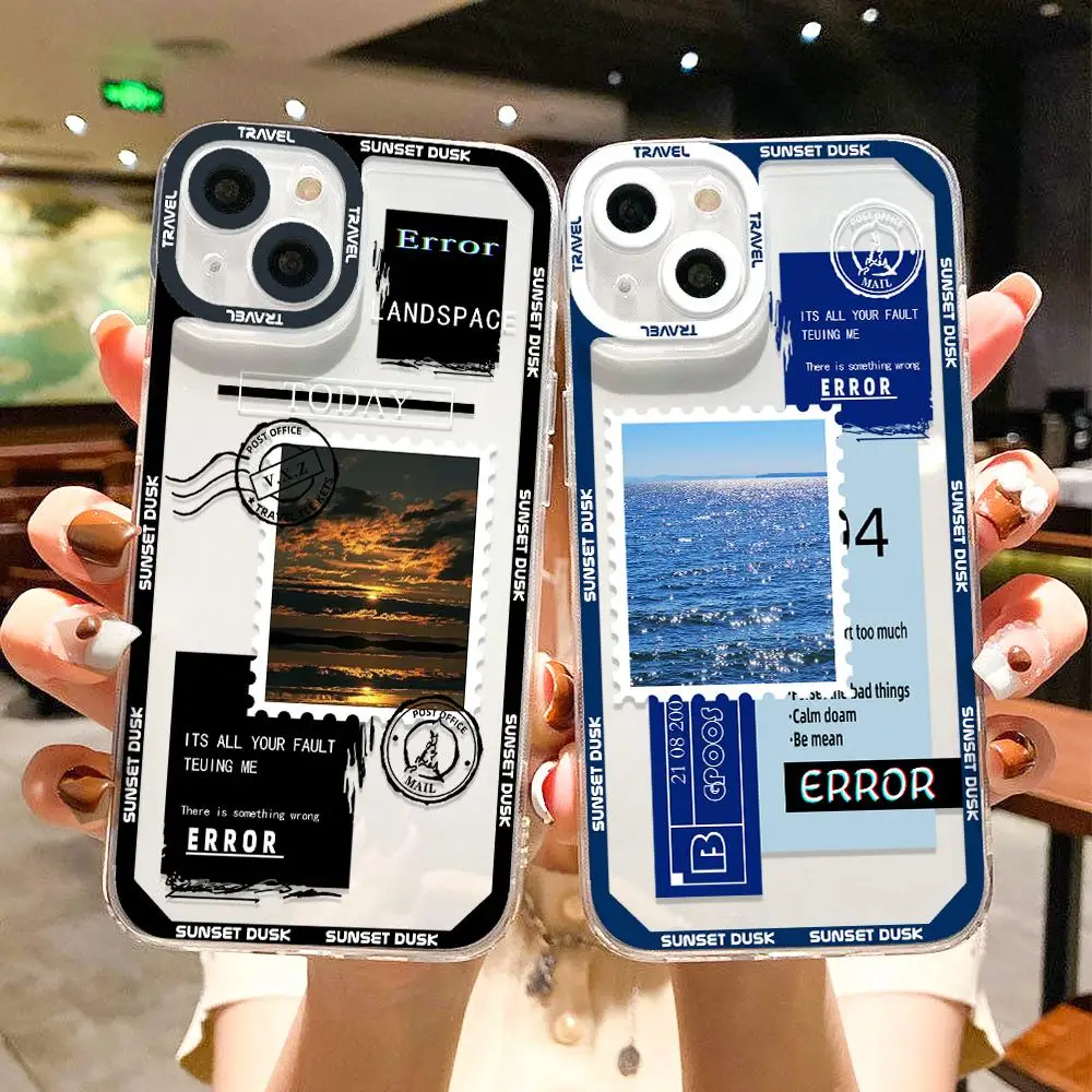 Sunset Landscape Stamp Phone Case Cover