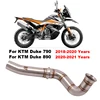 Motorcycle Exhaust Escape Modified Middle Link Pipe Connecting 51mm Muffler Moto Slip On For KTM DUKE 790 890 2018 - 2021 Years