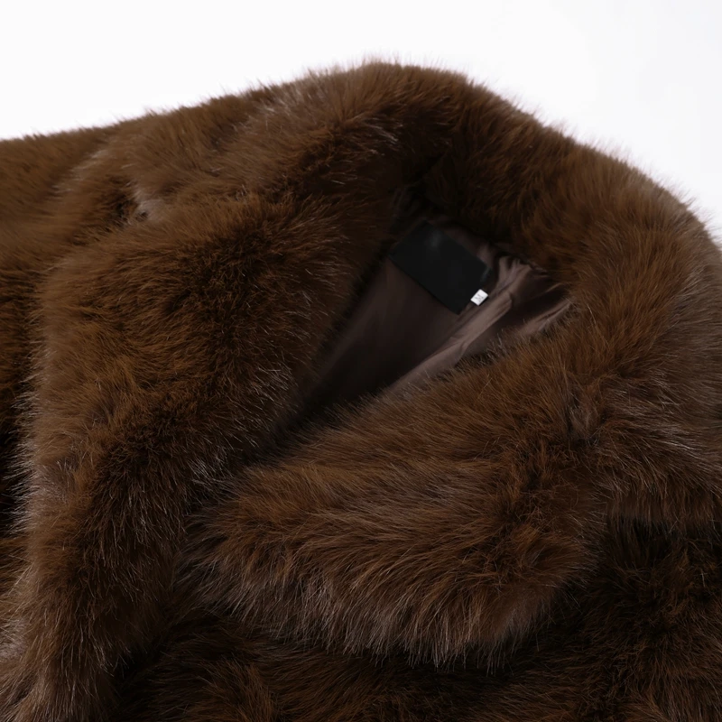 Luxury Women's Brown Faux Fur Coat Lapel Mid-Length Loose Imitation Plush Furry Buckle Overcoat Winter Lady Thick Warm Outwear 20 Luxury Women's Brown Faux Fur Coat Lapel Mid-Length Loose Imitation Plush Furry Buckle Overcoat Winter Lady Thick Warm Outwear