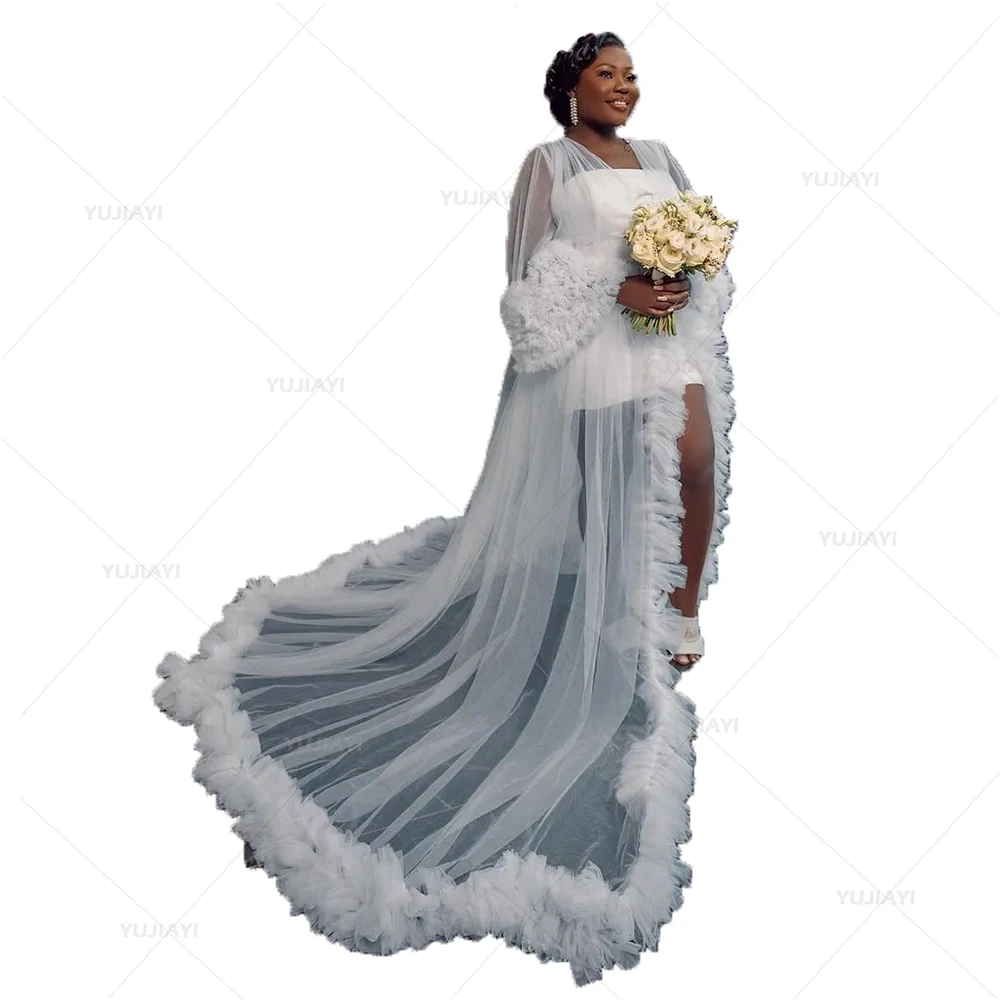 White Maternity Gown for Baby Shower Dress Puffy Tulle Heer Skirt