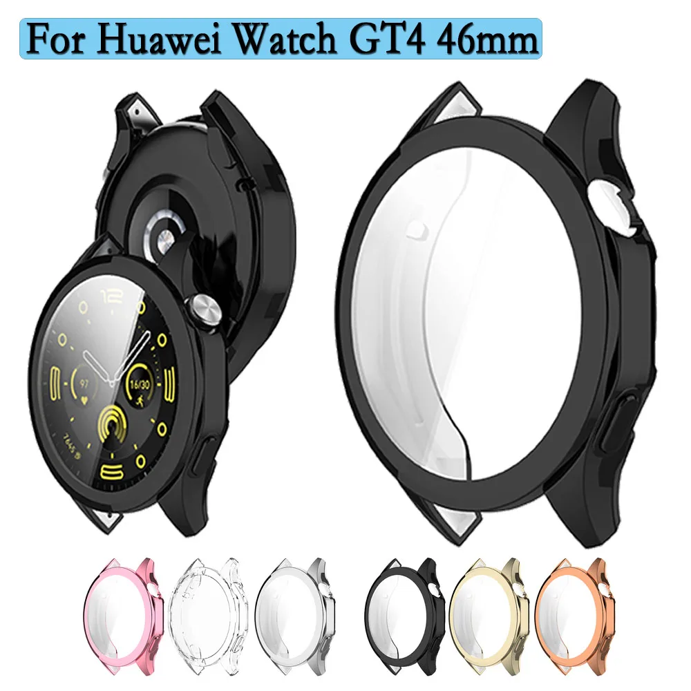 

Newest TPU Cover For Huawei Watch GT4 46mm Protector Shell With Protector Film Full Coverage Soft Screen Protection Supplies