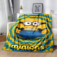 Kawaii Despicable Me Minions Soft Flannel Blankets,Throw Blanket Comfortable Blanket for Picnic Beds Sofa Home Bedroom Kid Cover 1