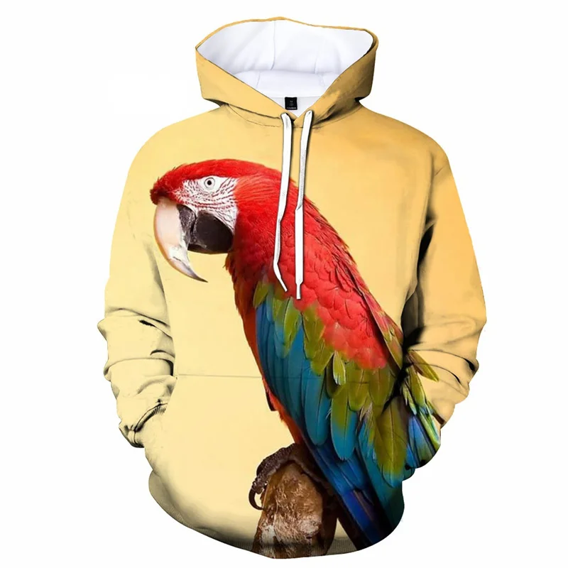 thumbnail image 1 of Sudadera con capucha con estampado 3D de pájaro y loro para hombre, divertida sudadera con estampado de animales, sudadera informal de manga larga holgada estilo Harajuku, 1 of 5