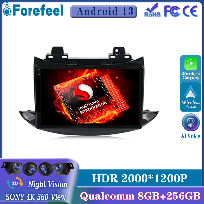 

Android13 Carplay For Chevrolet Tracker 3 Trax 2013-2020 Head Unit 4G WiFi Bluetooth DSP NO Android Car Radio Player Multimedia