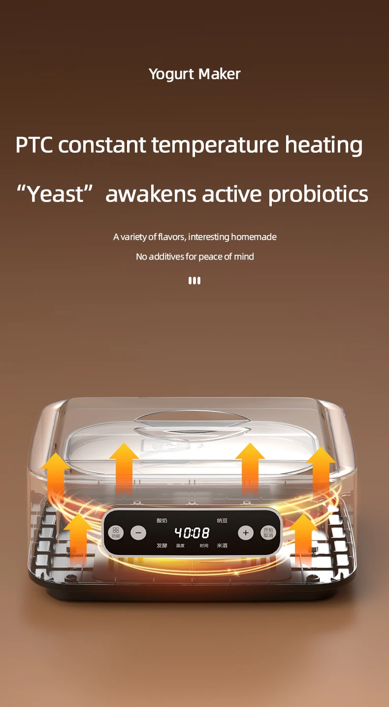 Description Picture 6 of item110V/220V Automatic Yogurt Maker Professional Adjustable Temperature Time Yogurt Maker Multi-functional Ice Cream Pudding Maker