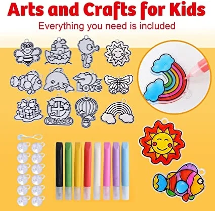 24pcs Creative DIY Cartoon Window Painting Toys Color Filling Sets