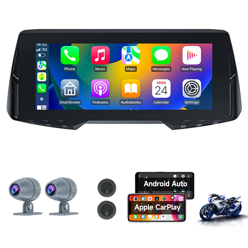 Spedal CL876 беспроводной CarPlay/Android Auto 6,86 дюймов 1 080P 30FPS двойная камера циклическая запись Мониторинг давления в шинах