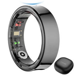 Smart Fitness Ring with Charging Case - Health & Sleep Monitor - 11 (Black)