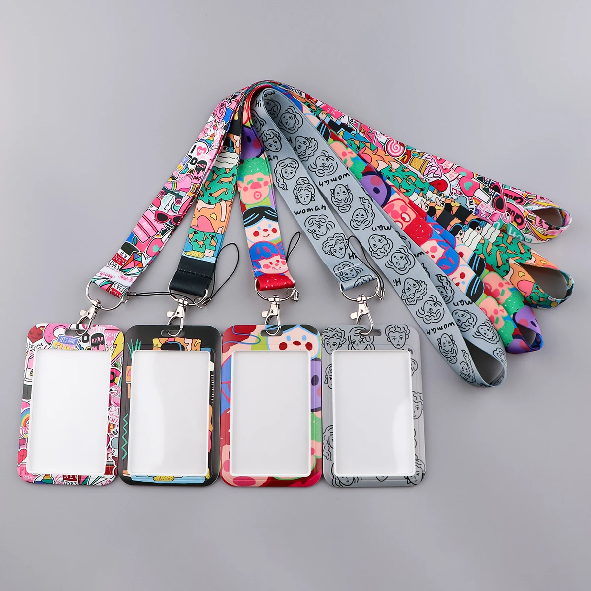 ER2023 Cartoon Lanyard Card Holder Doctors Nurses Hanging Neck Mobile Phone Lanyard Badge Subway Access Card Holder for Women