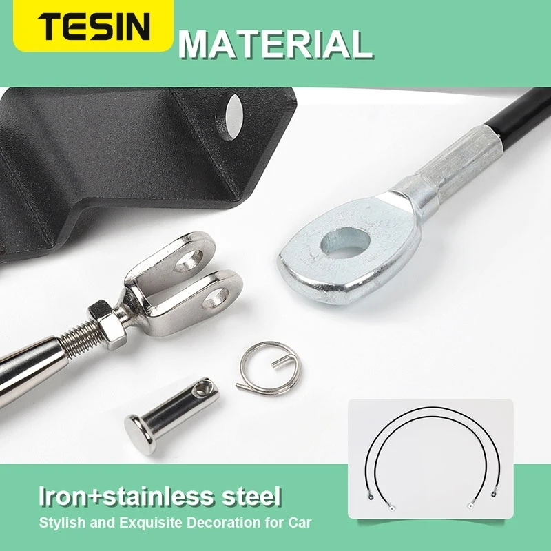 TESIN 자동차 엔진 후드 장애물 제거 로프 림 라이저 보호대 키트, 스즈키 짐니 2007-2011/2012-2017 용 외부 액세서리