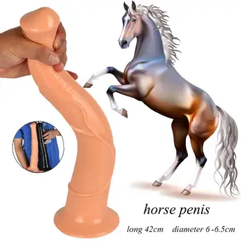 40CM Long Horse Dildo Big Animal Sexuel Plug Adult Sex Toys For Female Lesbian Gay Anal Dildos Toy Women Penis Dick 18 Shop 1