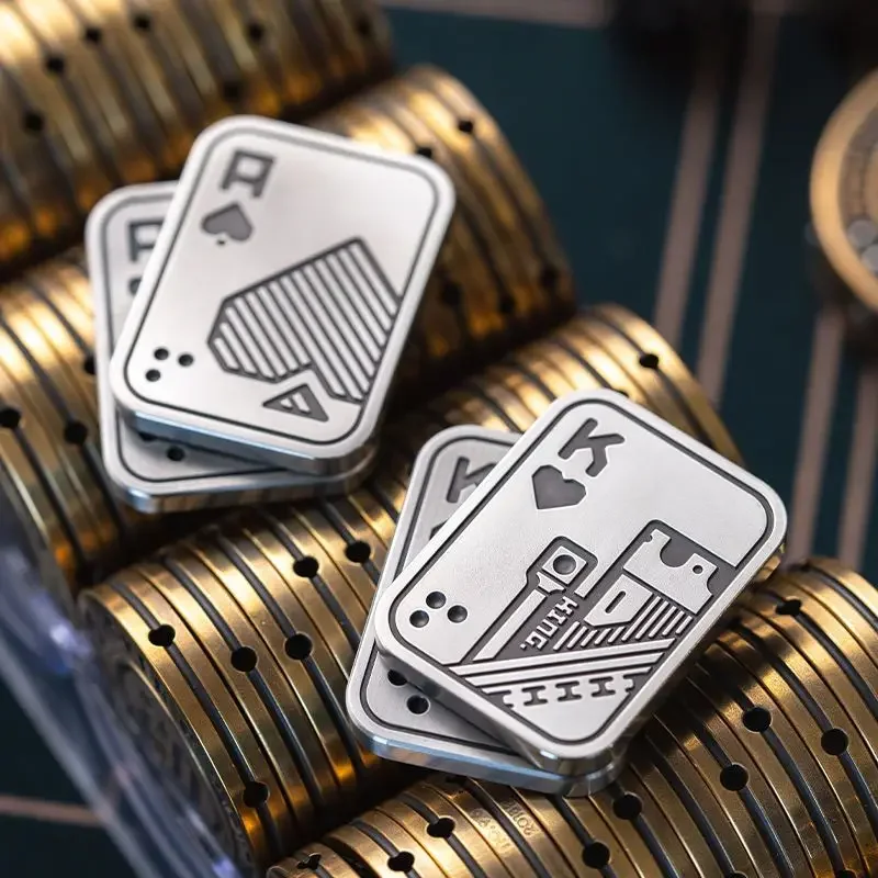 New Metal Poker Push Card Metal EDC Hand Spinner Fidget Spinner Toy Autism Sensory Toy Relieves Stress Fidget Toy