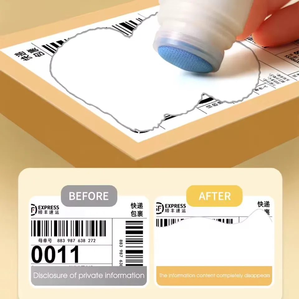 2 in 1 Thermal Paper Correction Fluid with Knife Unboxing Knife Letter Opener Privacy Protection Fluid Thermal Paper Eraser 20ml thermal paper correction fluid