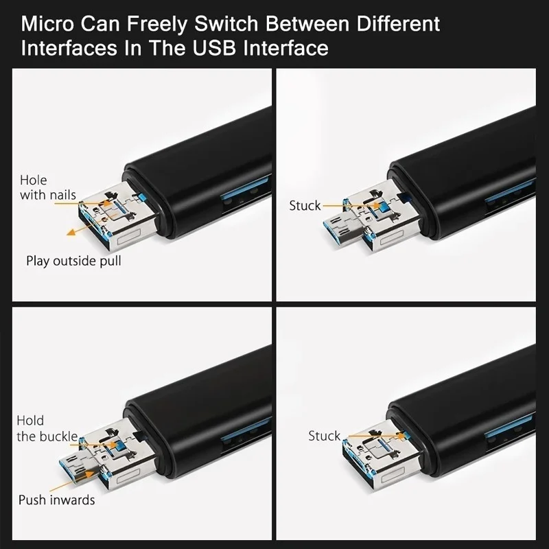 5 in 1 Usb 3.0 Multifunction Memory Card Reader Type C Usb Micro Reader Adapter TF/SD OTG USB Card Mobile Phone Accessories