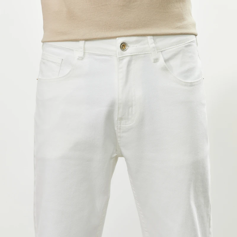 White Summer Thin Denim Trendy Slim Fit Loose Casual Stretch Pants