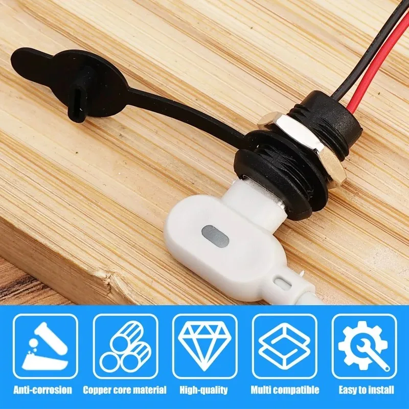 3A Type-C Female 2Pin Type-C Female Socket Connector Waterproof Jack Female Charging Port USB-C Charger Plug Socket