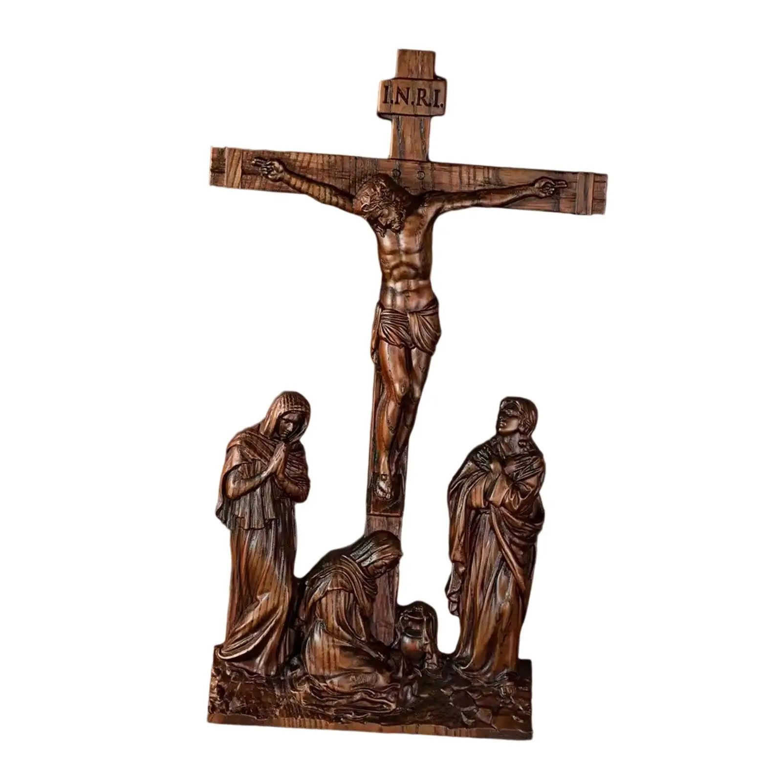 Standing Crucifix Jesus Cross Statue 10 inch High Catholic Table Cross Jesus Crucifix for Chapel Christian Collection Prayers