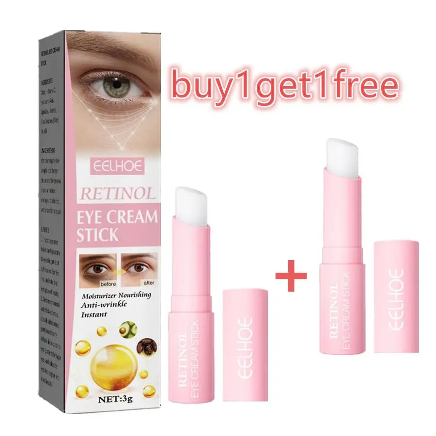 2PCS Retinol Eye Cream Instant Removing Eyes Wrinkle Eyes Dark Circles Bags Remover Moisturizing Stick Beauty Health Korea