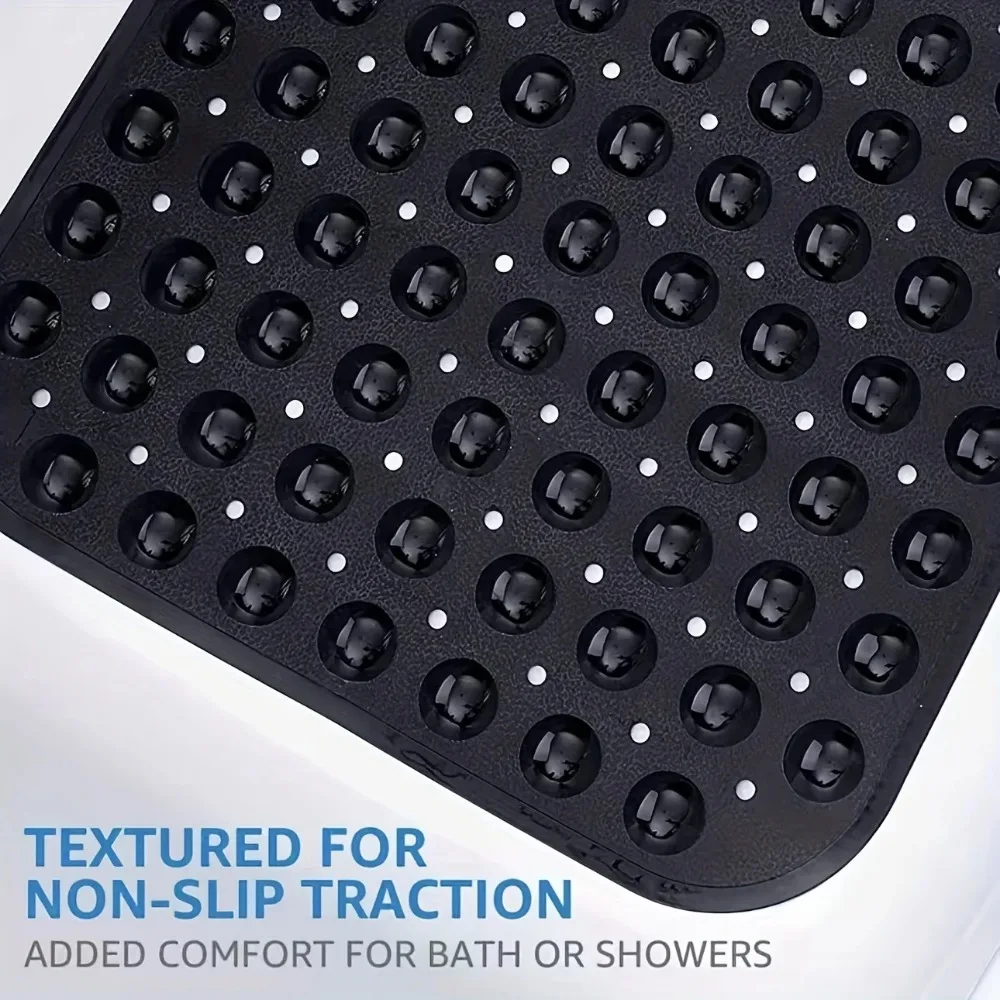 non-slip bathtub mat shower mat  with drain holes and suction cups machine washable household bathroom shower carpet bathroom 3