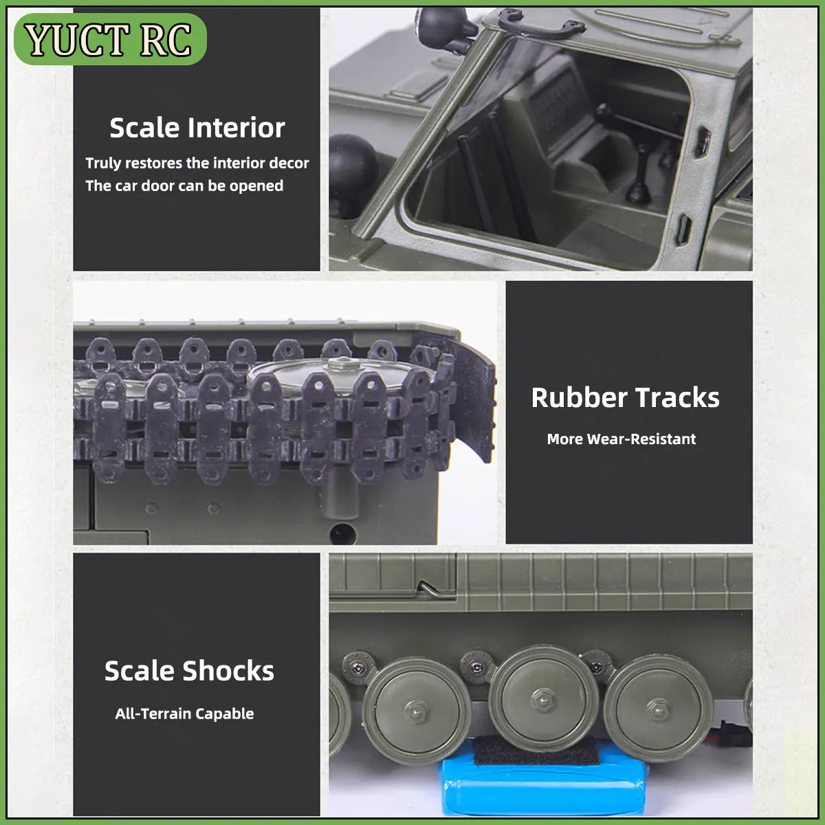 WPL E-1 1/16 스케일 RC 탱크 장난감 2.4GHz 4WD 트랙드 슈퍼 크롤러 오프로드 차량 전동 리모컨 장난감 소년용