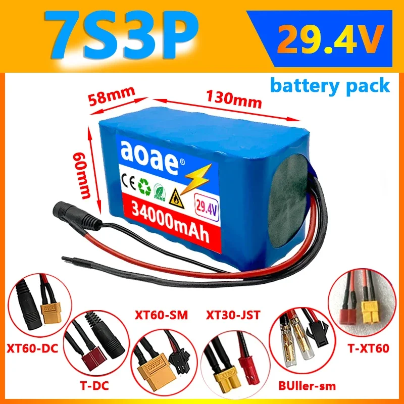 

29.4v 34000mah 18650 battery pack 7s3p Electric bicycle lithium battery for mobile lithium-ion battery pack 7s3p battery pack