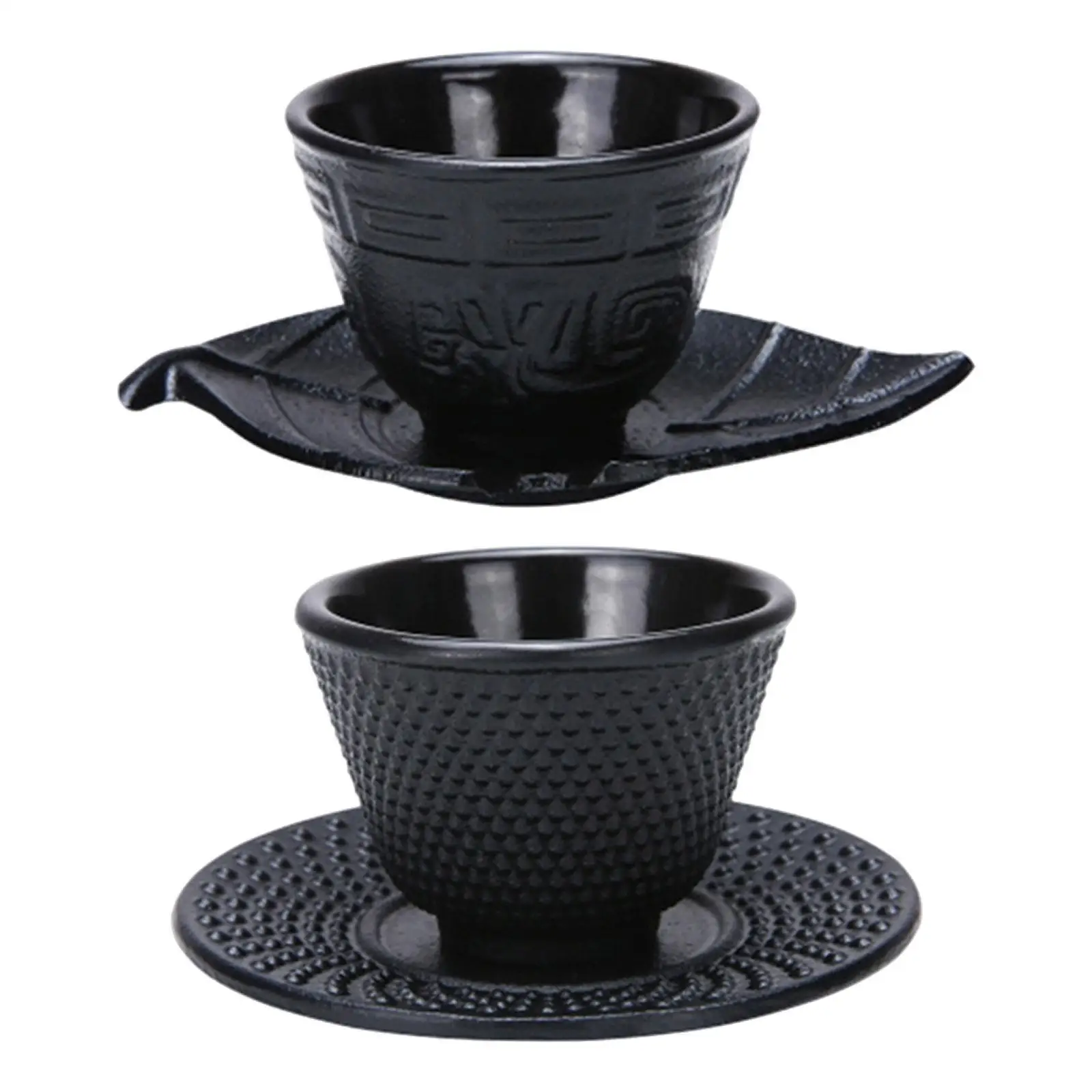 Cast Iron Teacup Coaster Tea Cup Saucer Creative Teaware Asian Tea Cup Cast Iron Teaware Iron Tea Cup Retro