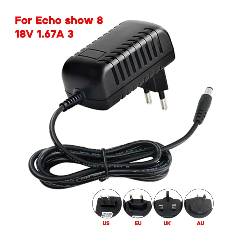 Echo show用ACアダプター充電器,電力コード,新品,30w,18v,1.67a