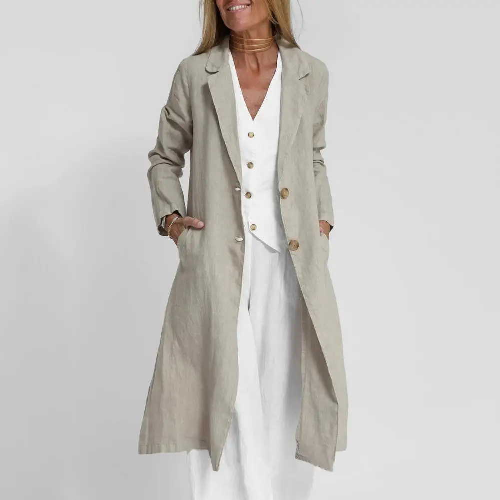 YNING dames lange mouwen business revers formele blazer slim cardigan