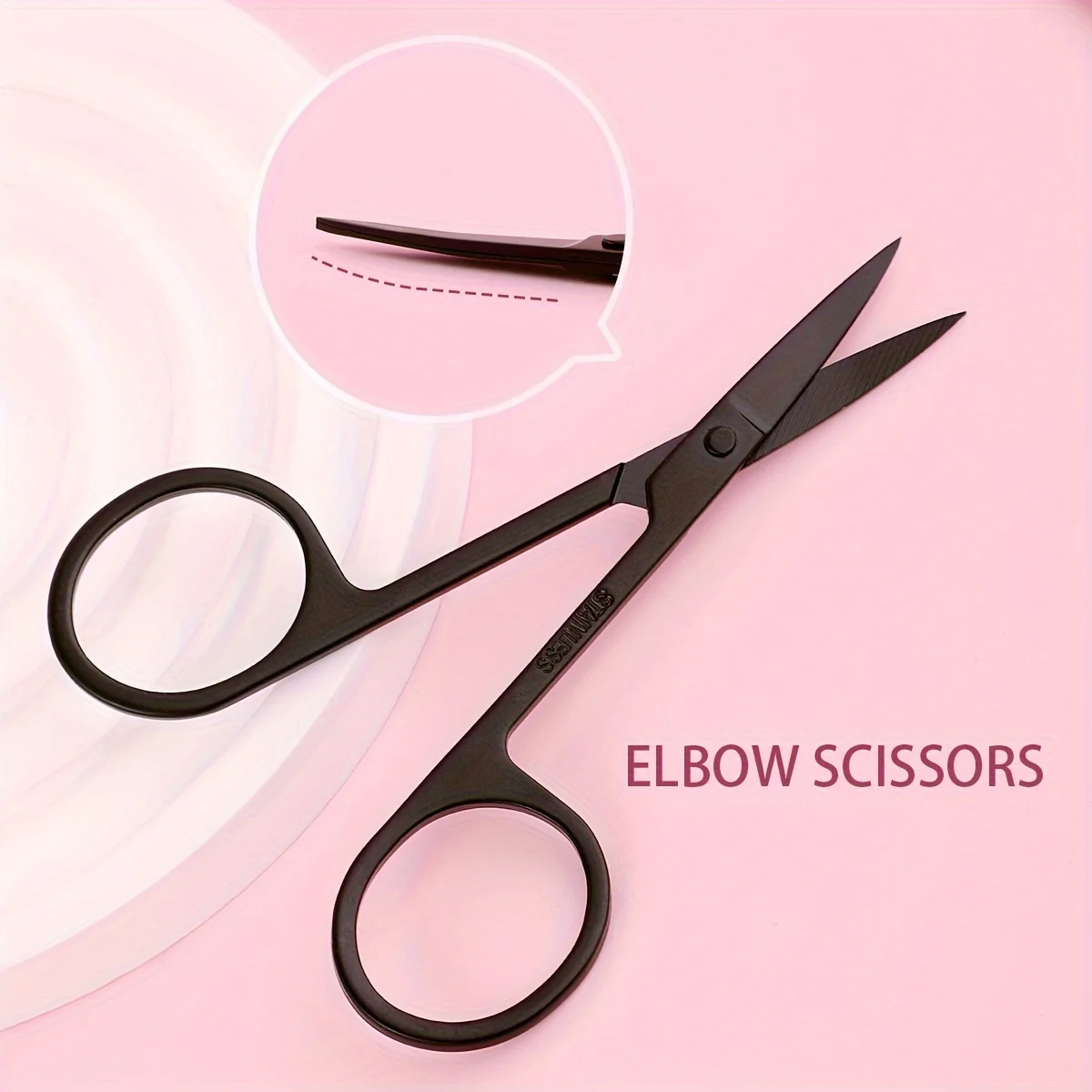 3pcs Eyebrow Grooming Kit Stainless Steel Precision Scissors & Spiral Brush Fragrance-Free Ambidextrous Design For Easy Use