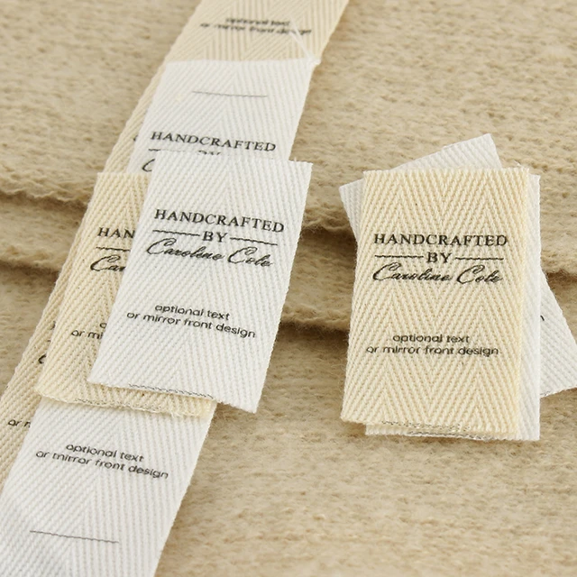 Fold-over, Two-sided Custom Fabric Labels. These Sew-on Tags Fold and Are  100% Cotton and Fray Resistant. 