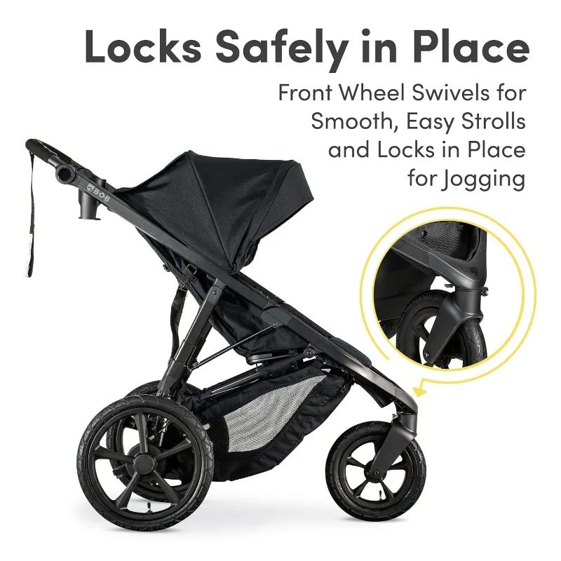 Wayfinder Jogging Stroller with Independent Dual Suspension Air-Filled Tires and 75-Pound Weight Capacity Nightfall