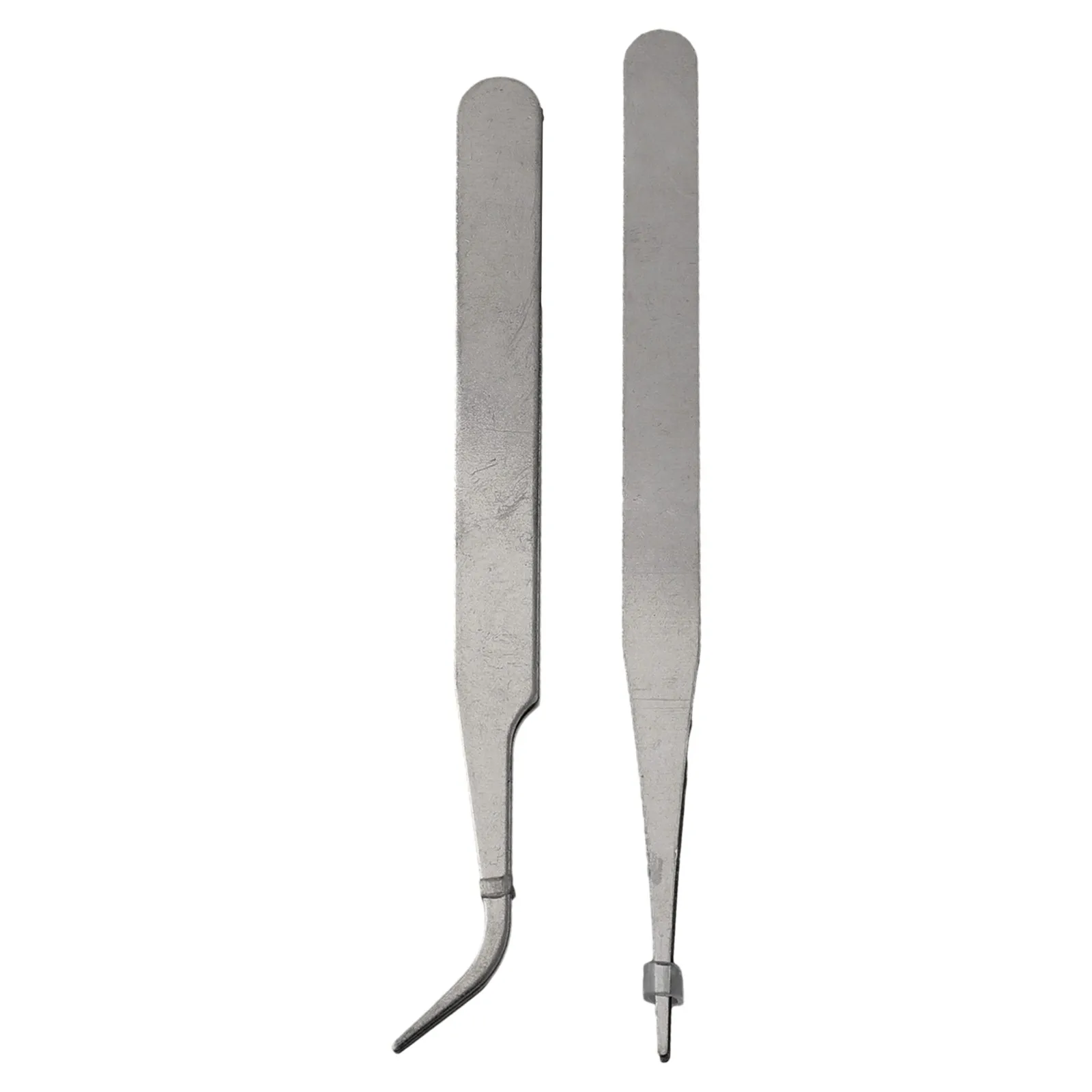 Tip Tweezers 2pcs Tweezers Anti-magnetic Curved Straight Dismantling Hand Tool Set Mini For Picking Up Parts