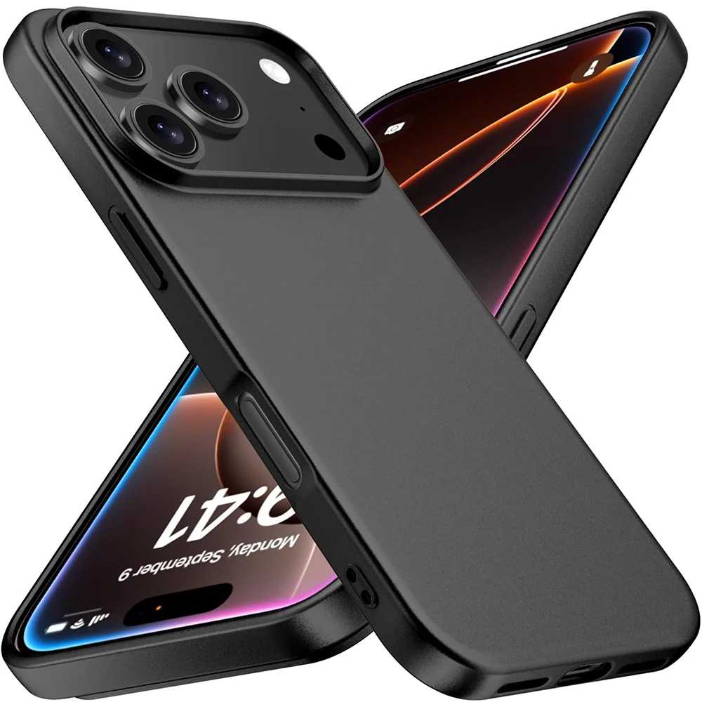 Luxury Solid Black Silicone Matte Soft Case - Ultra Thin Frosted Slim Cover