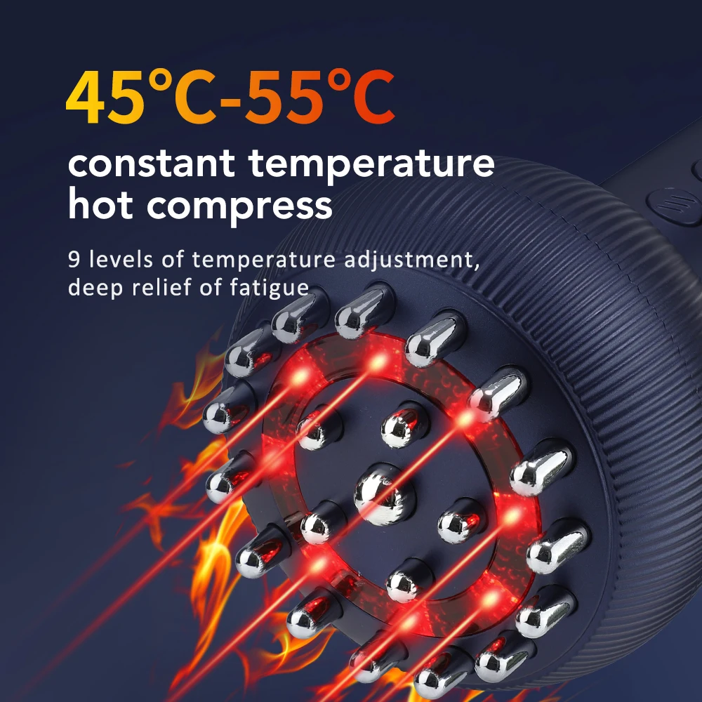 Rechargeable Guasha Massager Meridian Brush EMS Vibration Heating Body Shaping Scraping Brush Lymphatic Drainage Fat Burner